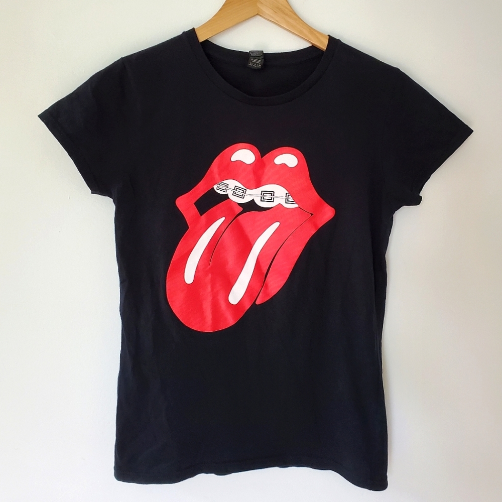 The Rolling Stones Tongue & Lips "Hot Lips" Brace Face Graphic Logo (Small)